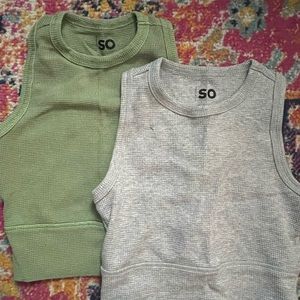 Set of two cropped racer back tank tops